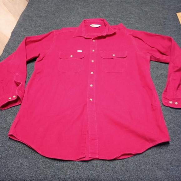 Vintage Carhartt Flannel Chamois Shirt Adult XL Red Button Up Double Pocket - Picture 1 of 7
